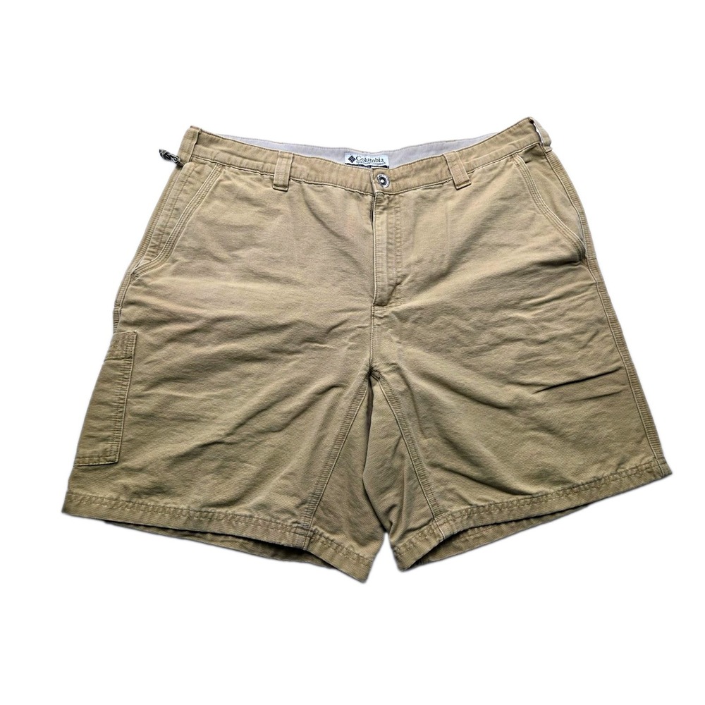 Columbia Lander Shorts Mens 38 Khaki AM4444 Cotton Hiking Utility